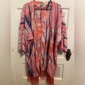 Pink and Blue Tie Dye Kimono from Asos